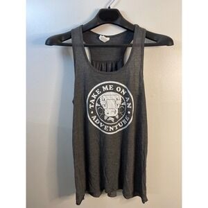 Bella Canvas Kids Charcoal Gray Take Me On An Adventure Racerback Tank Top 2TG